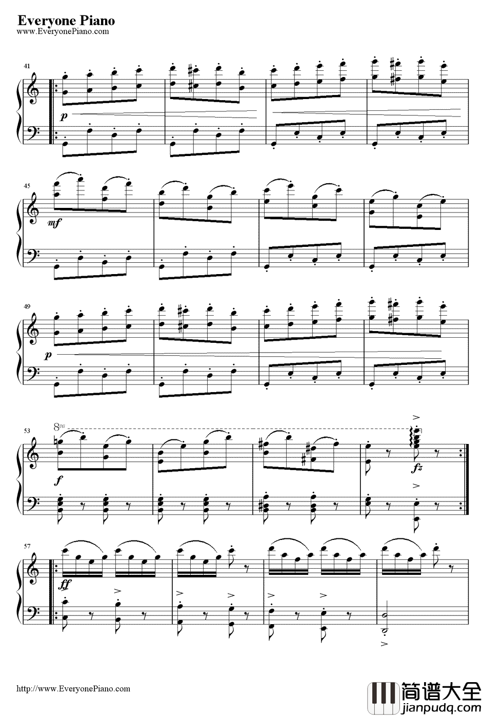 邮递马车钢琴谱_冈本敦郎_古关裕