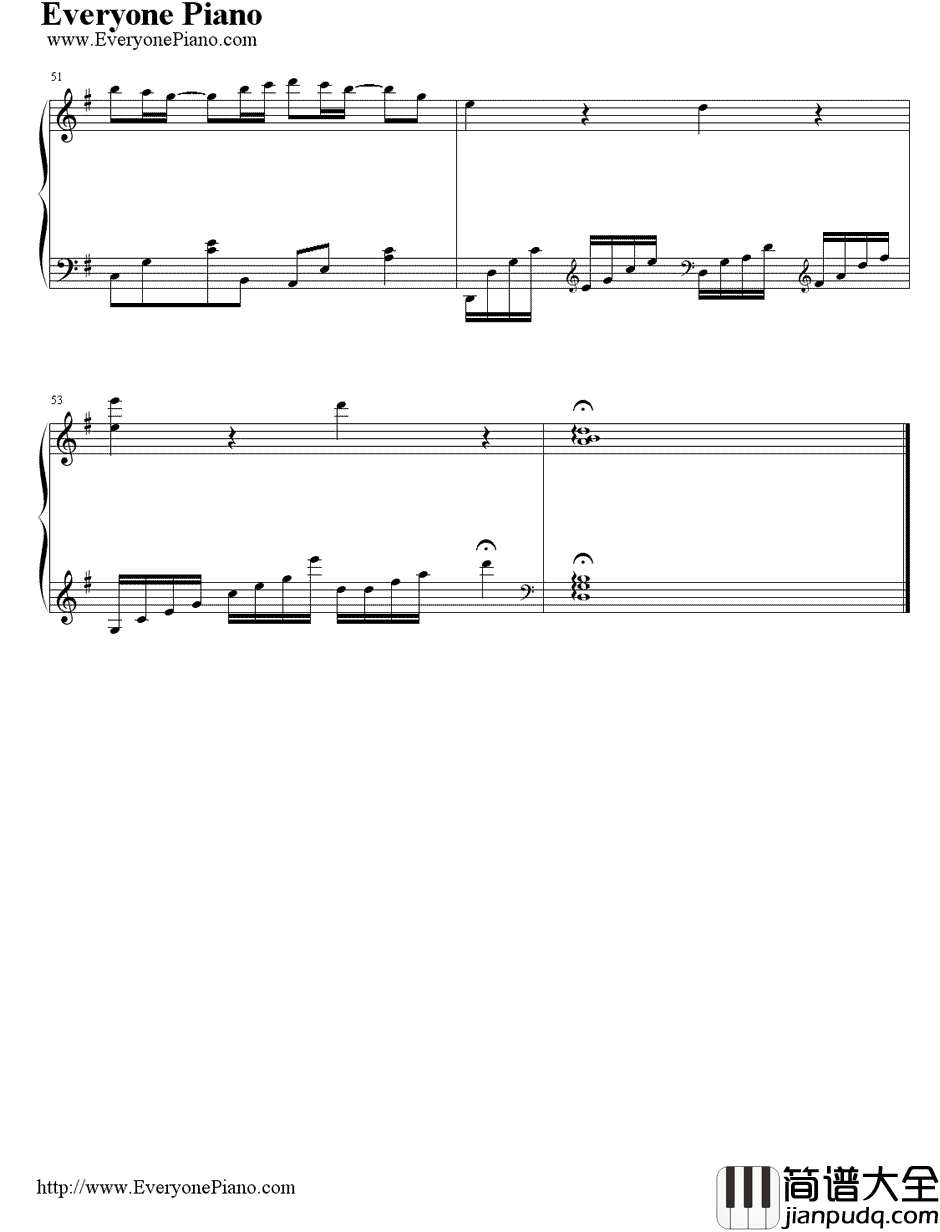 只想一生跟你走钢琴谱_张学友