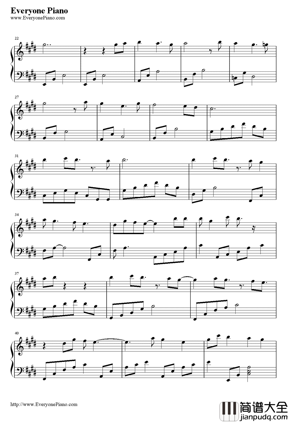 Futari_no_Kyori钢琴谱_Shugo_Chara__守护甜心！_插曲