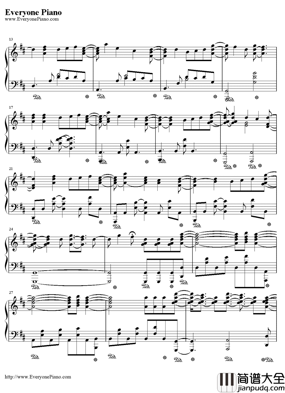 ほうき星钢琴谱_ユンナ__死神_片尾曲