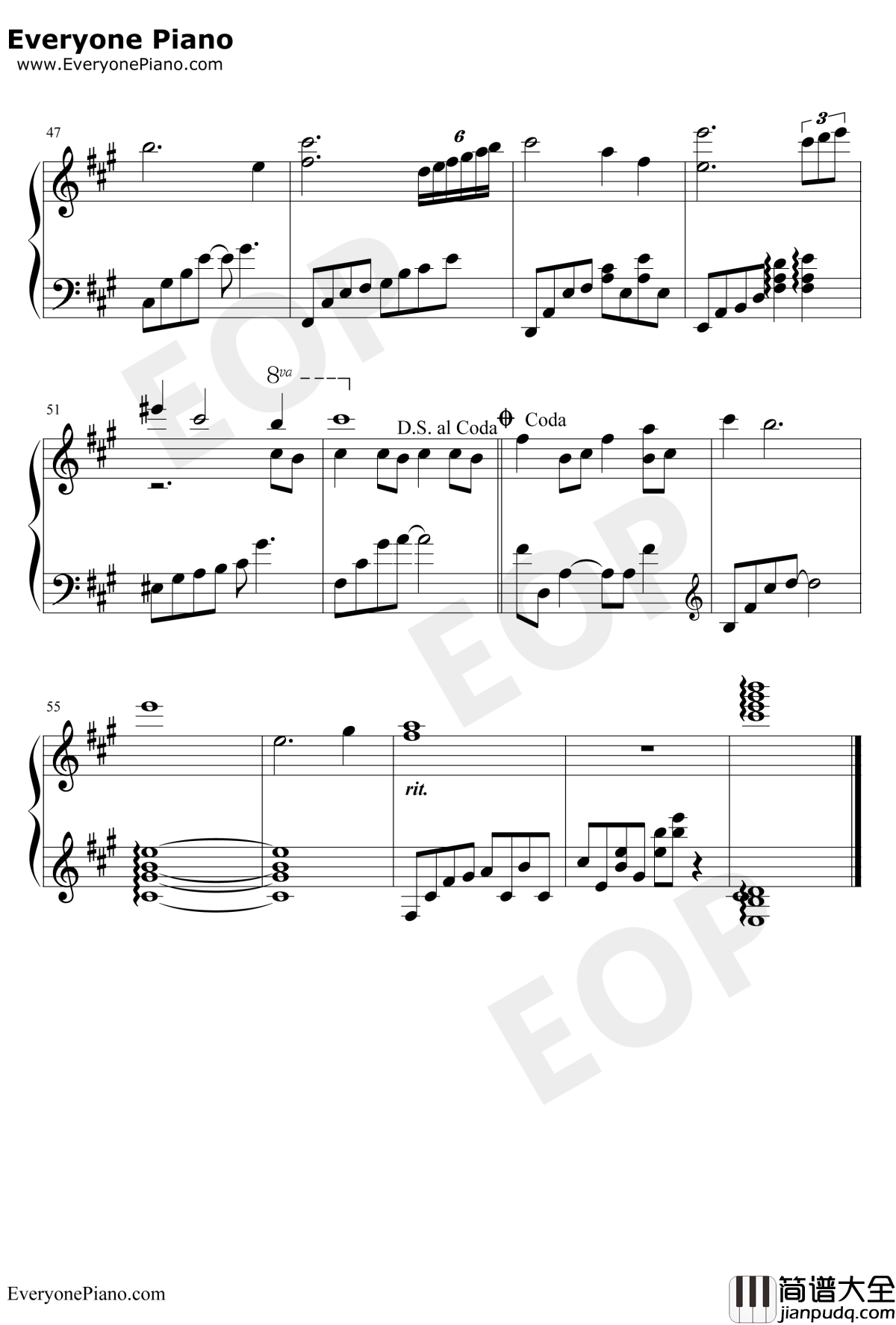 仙剑问情钢琴谱_萧人凤__仙剑奇侠传三外传•问情篇_主题曲