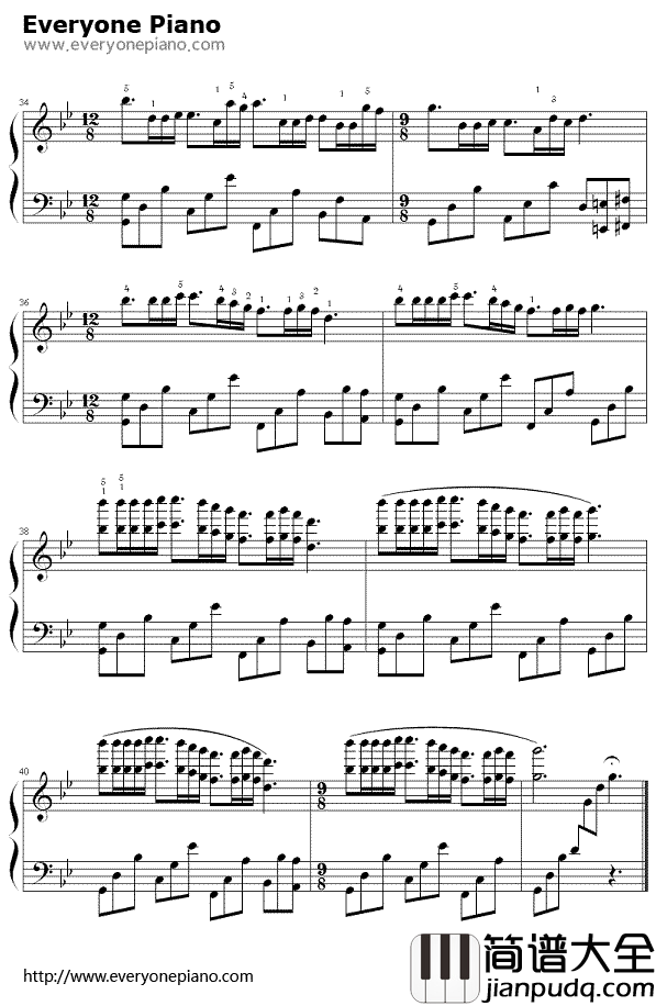 梦中的婚礼钢琴谱_理查德.克莱德曼