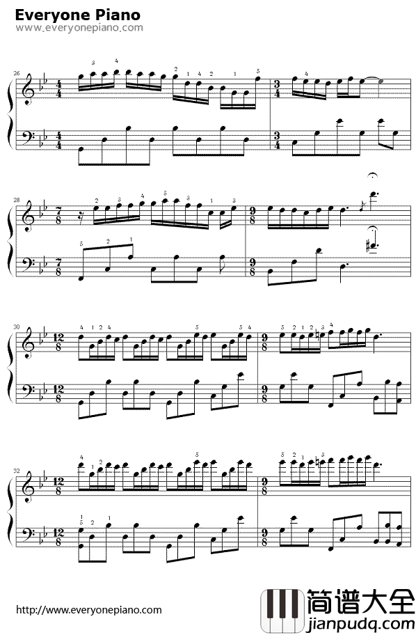 梦中的婚礼钢琴谱_理查德.克莱德曼