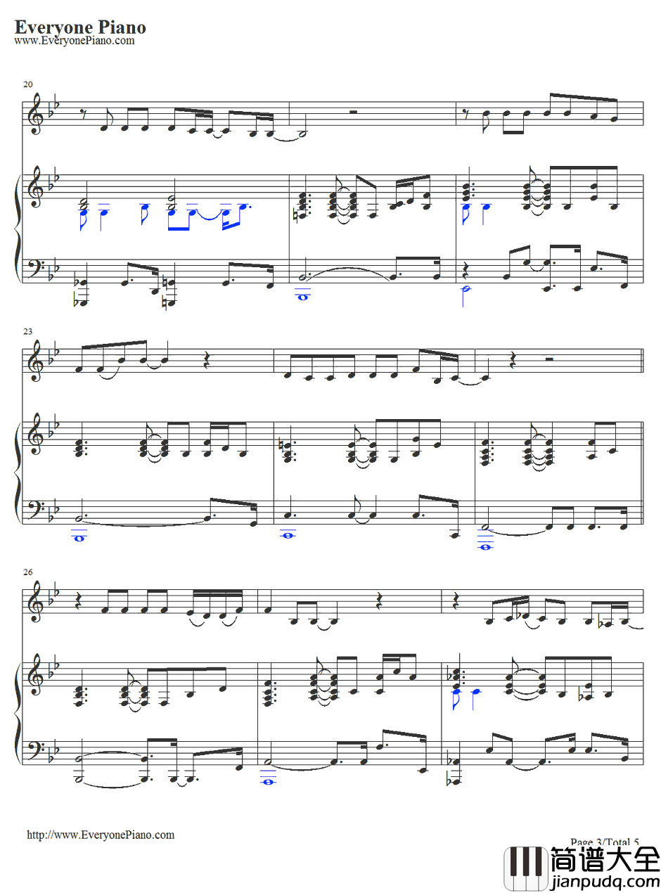 make_you_feel_my_love钢琴谱_Adele