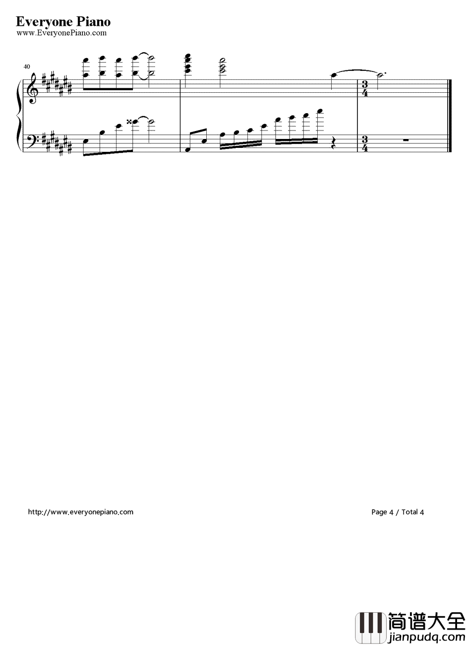 一见钟情钢琴谱_李晟__新还珠格格_插曲