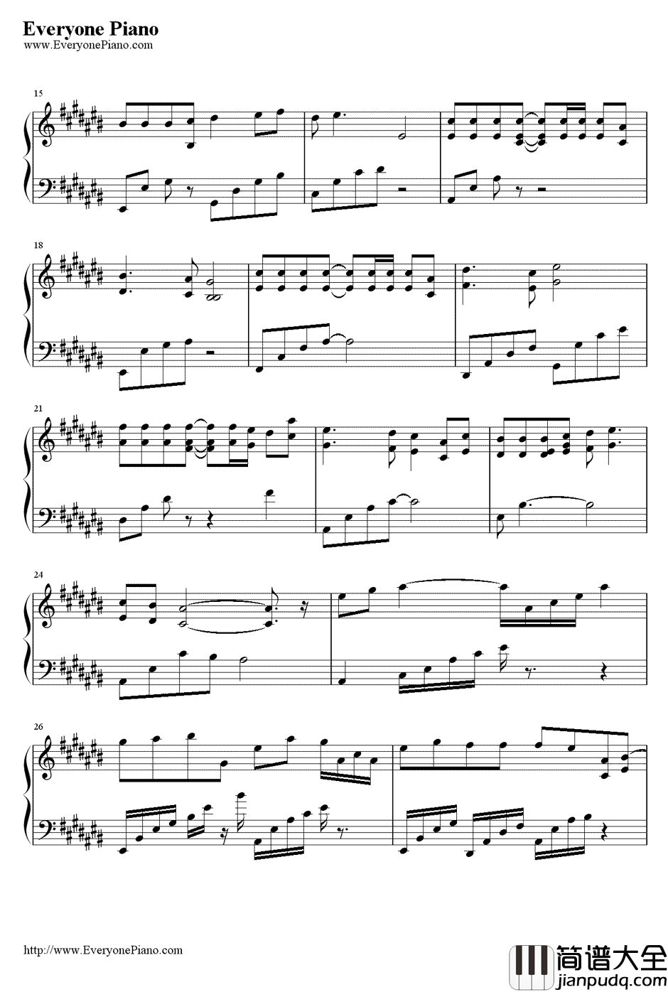 一见钟情钢琴谱_李晟__新还珠格格_插曲