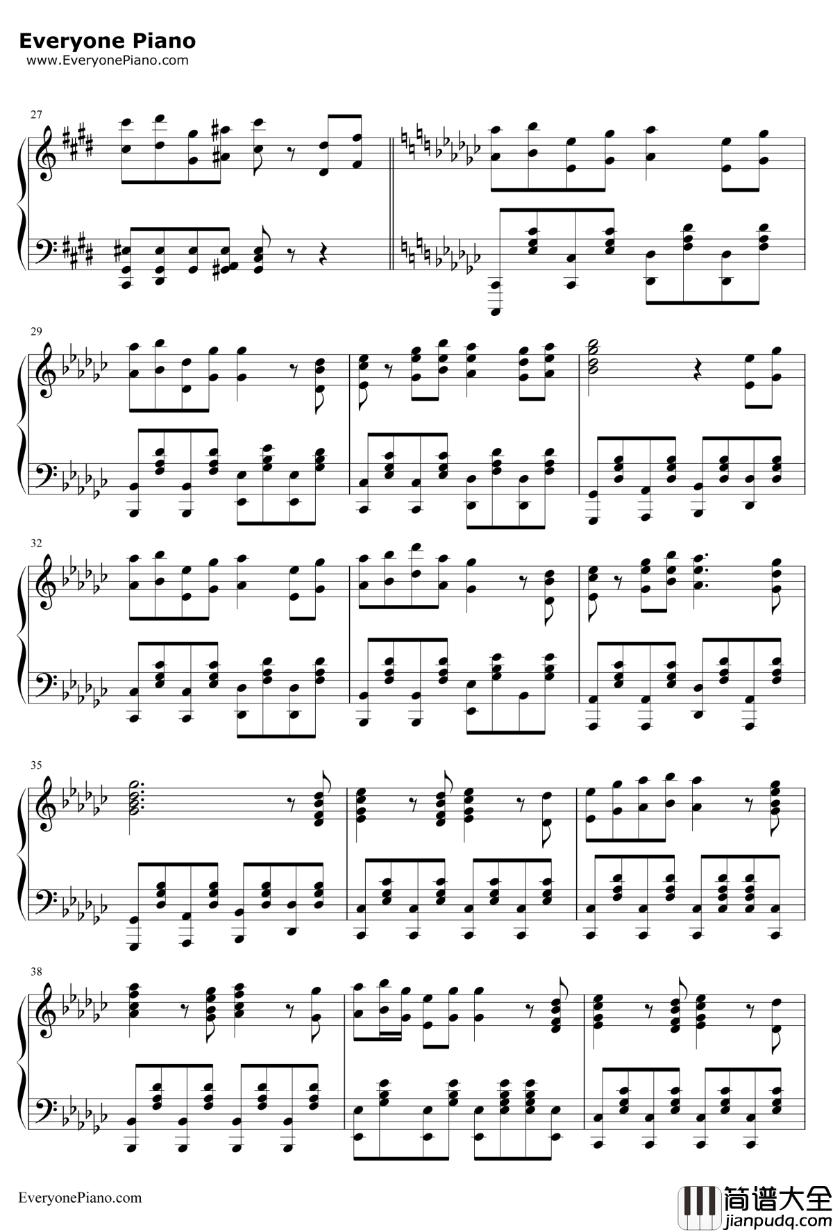 白金ディスコ钢琴谱_阿良良木月火/井口裕香__伪物语_片头曲