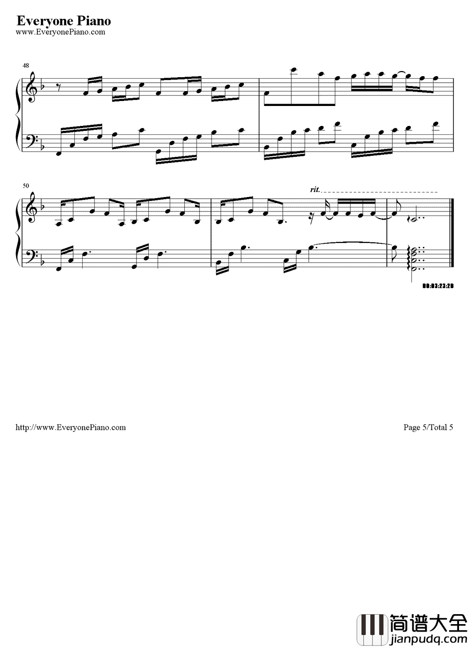 手语钢琴谱_周杰伦