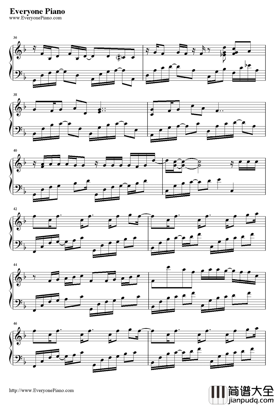 手语钢琴谱_周杰伦