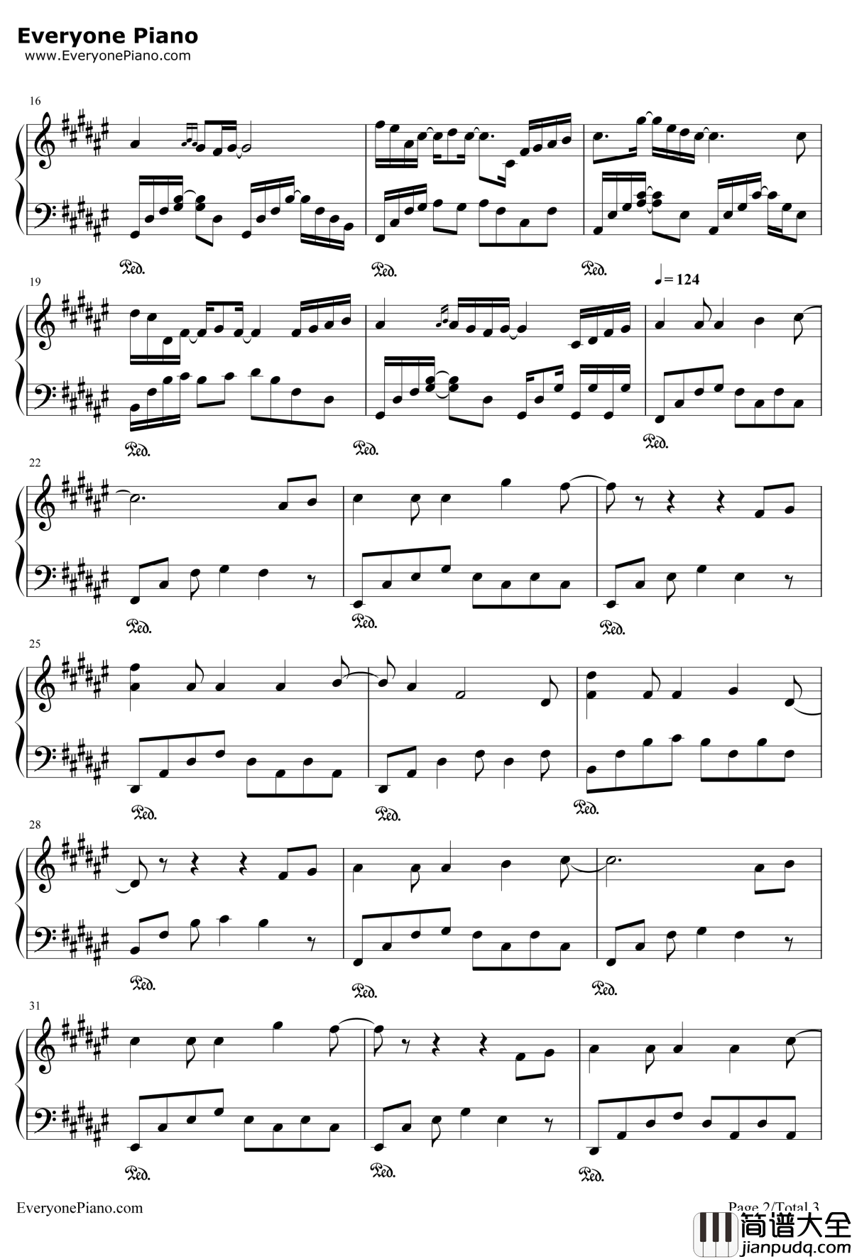 Run_Away_With_Me钢琴谱_Omar_Akram（奥马尔•阿克兰）_央视天气预报背景音乐