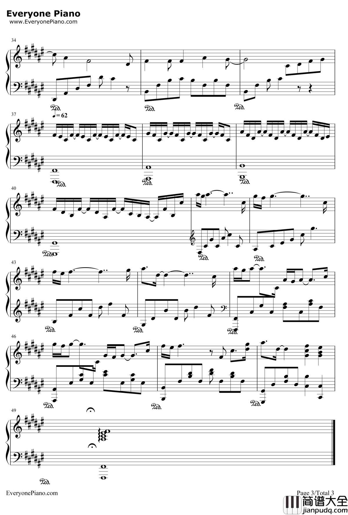 Run_Away_With_Me钢琴谱_Omar_Akram（奥马尔•阿克兰）_央视天气预报背景音乐