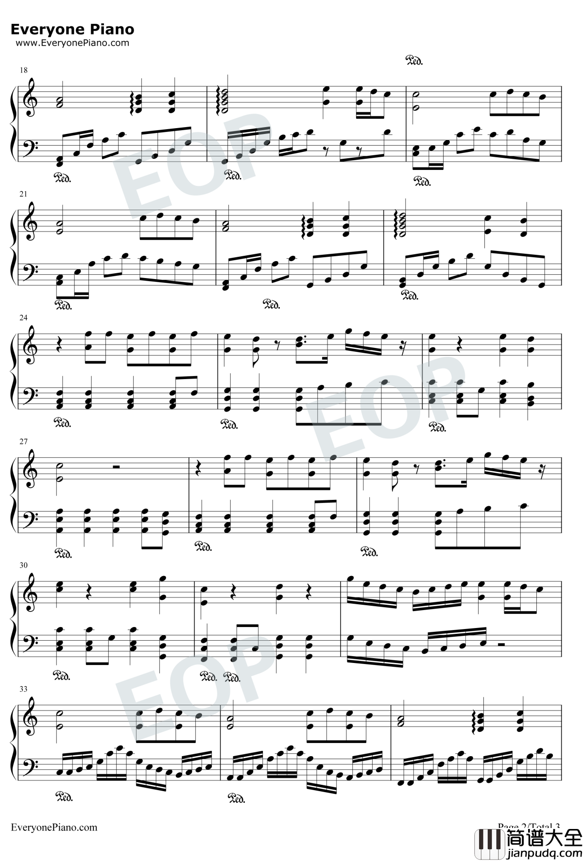 喜欢你钢琴谱_Beyond