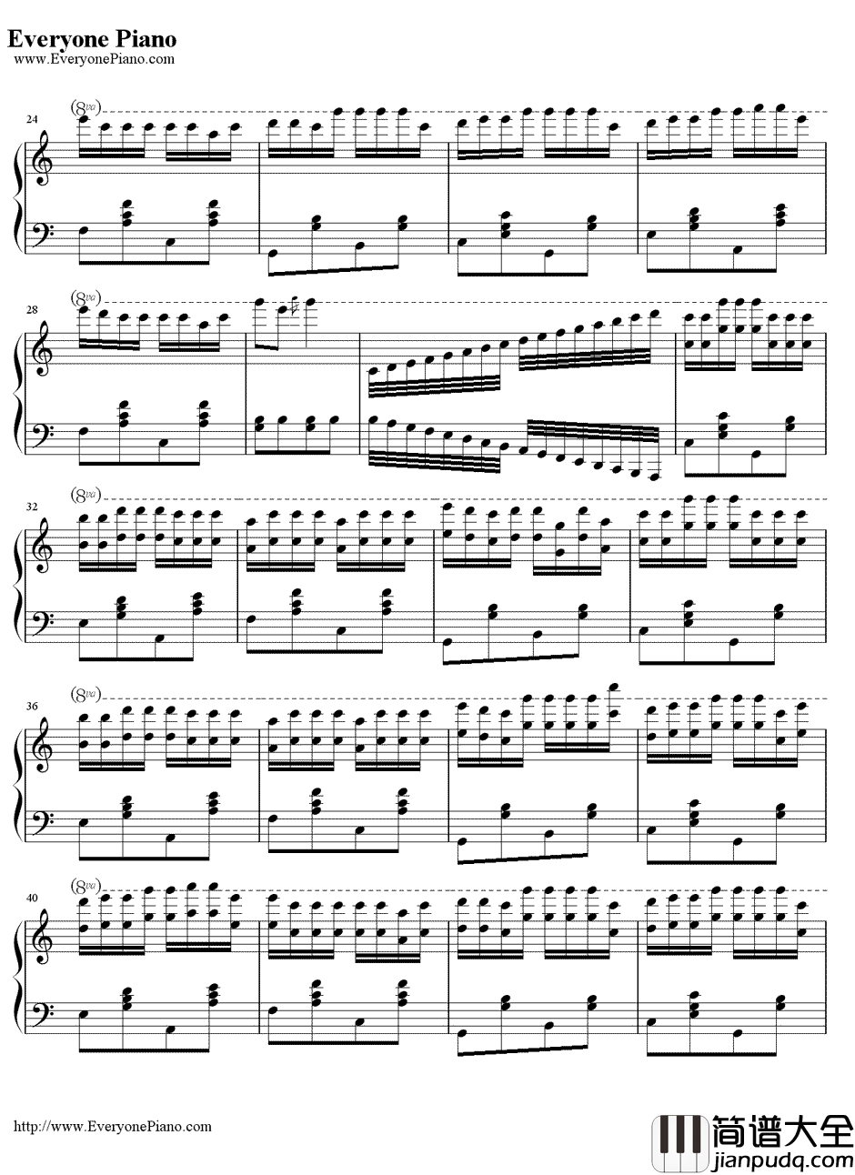 对面的女孩看过来钢琴谱_任贤齐