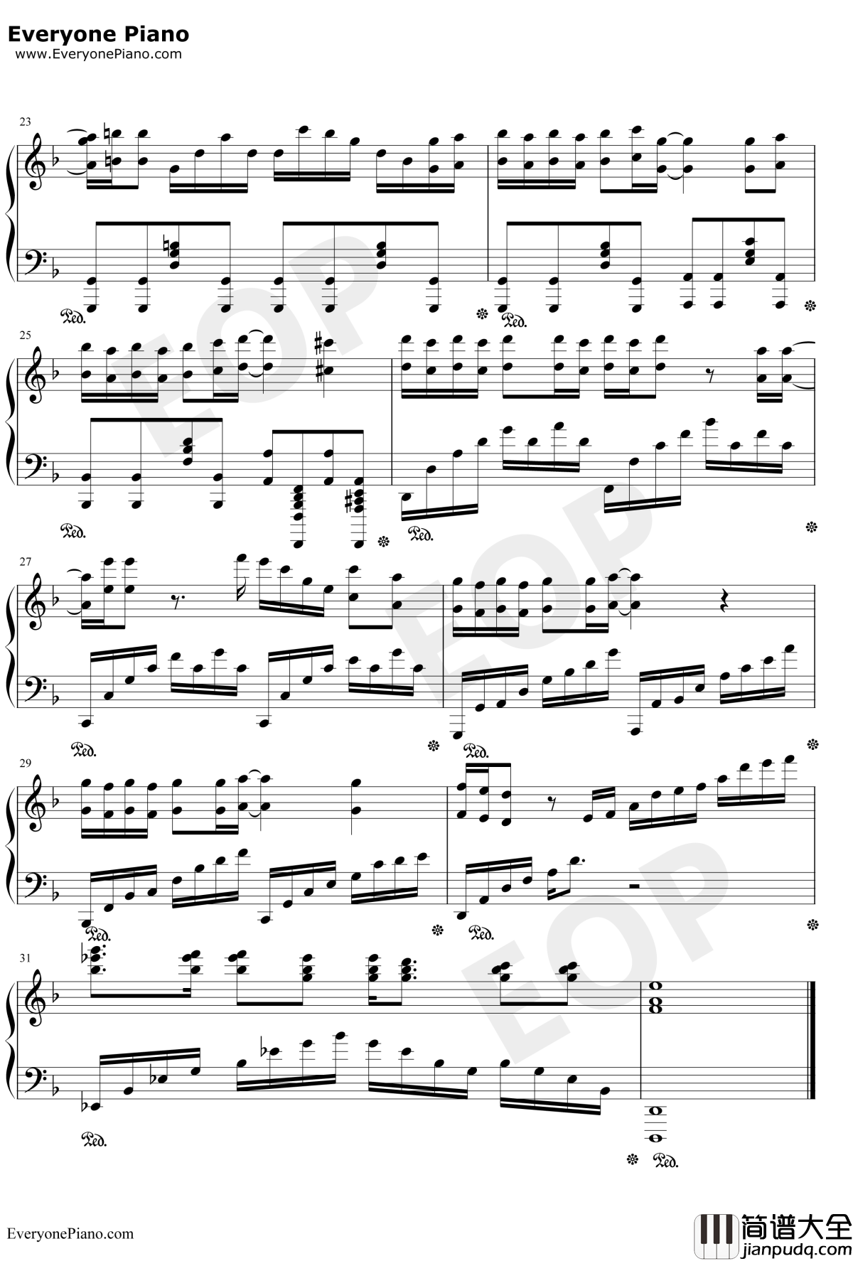 美丽而残酷的世界钢琴谱_日笠阳子