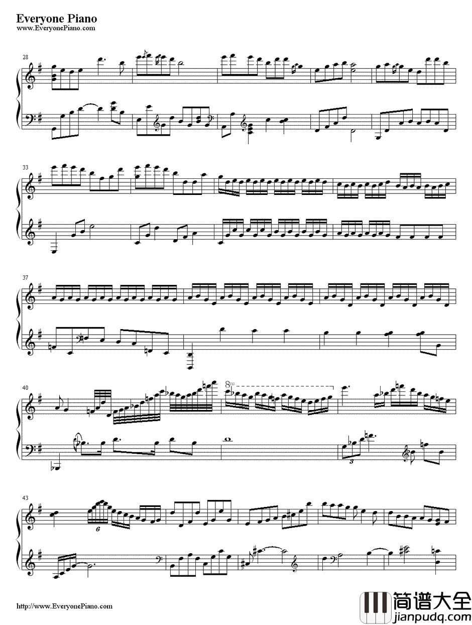 爱江山更爱美人钢琴谱_李丽芬_马景涛/叶童版_倚天屠龙记_片尾曲