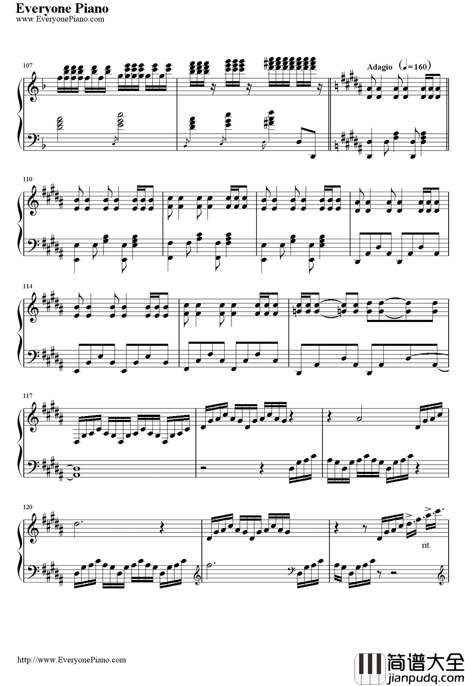 【東方永夜抄】千年幻想鄉钢琴谱