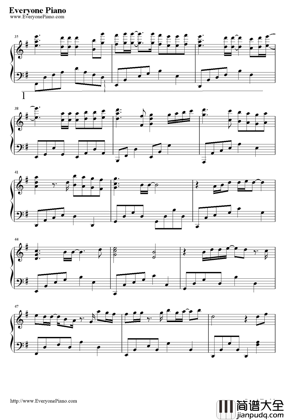 彩虹天堂钢琴谱_刘耕宏