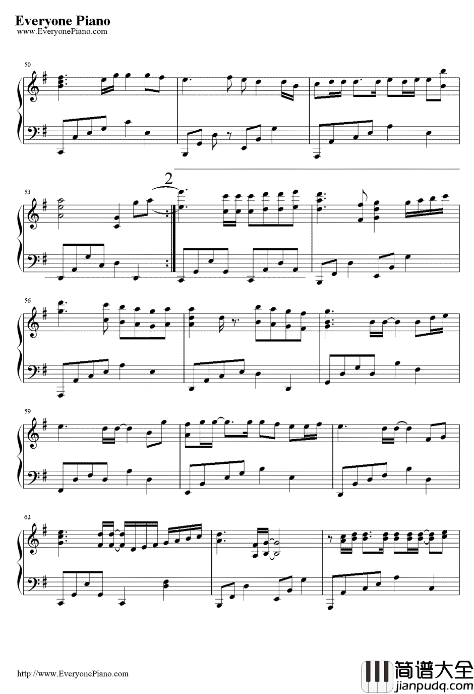 彩虹天堂钢琴谱_刘耕宏