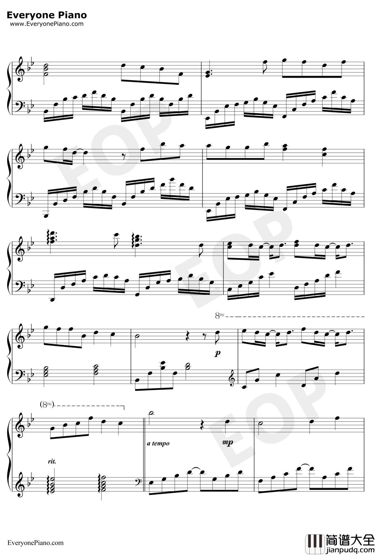 醉赤壁钢琴谱_林俊杰_2008赤壁On_Line_Game主题曲