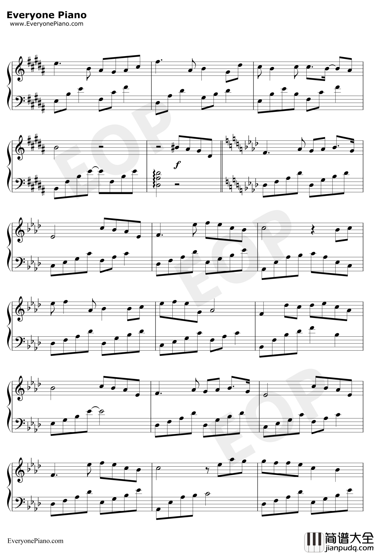 醉赤壁钢琴谱_林俊杰_2008赤壁On_Line_Game主题曲