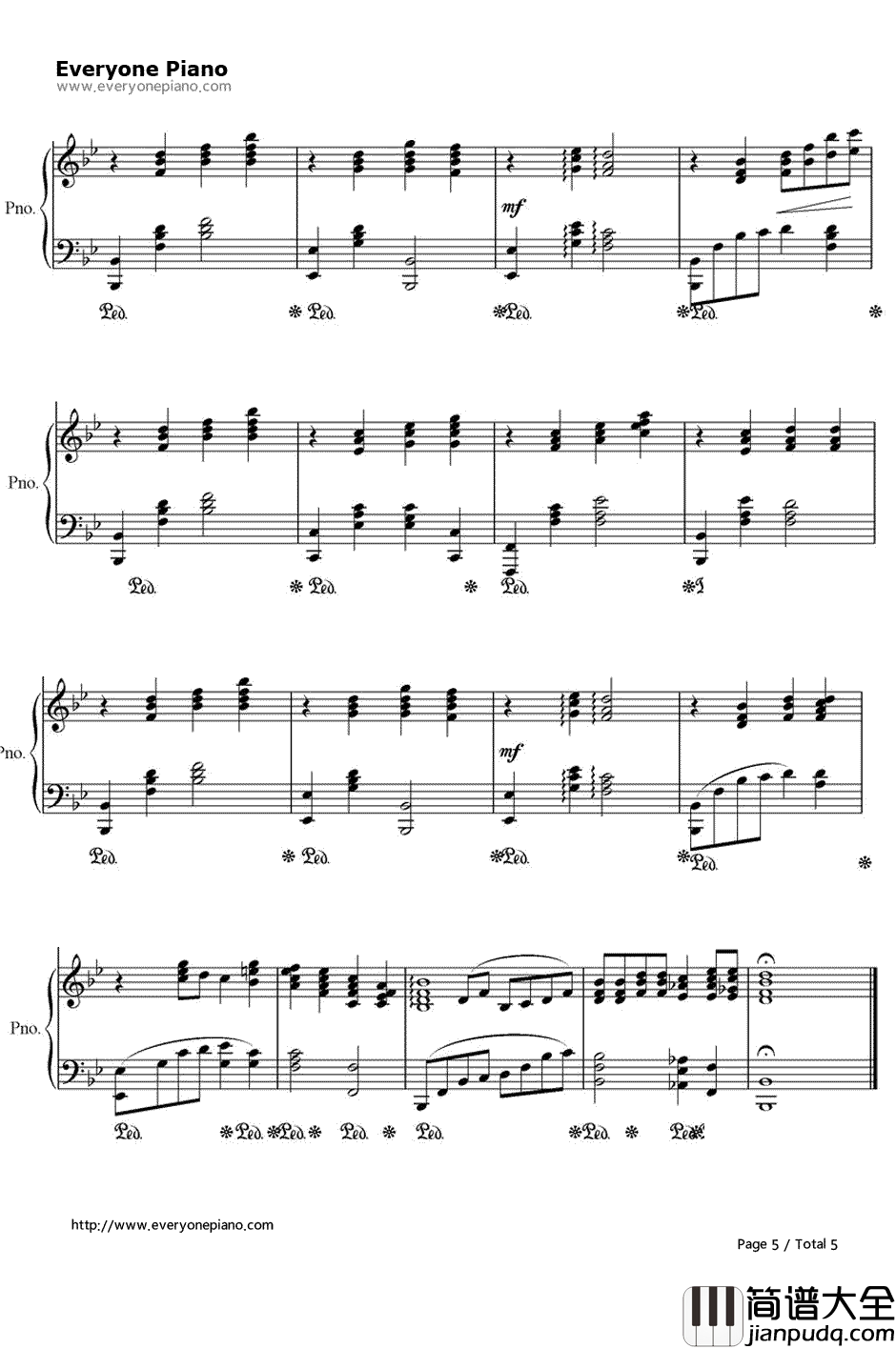 生死不离钢琴谱_王平久_钢琴伴奏