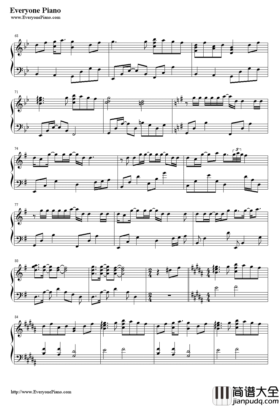 梦的点滴钢琴谱_松隆子