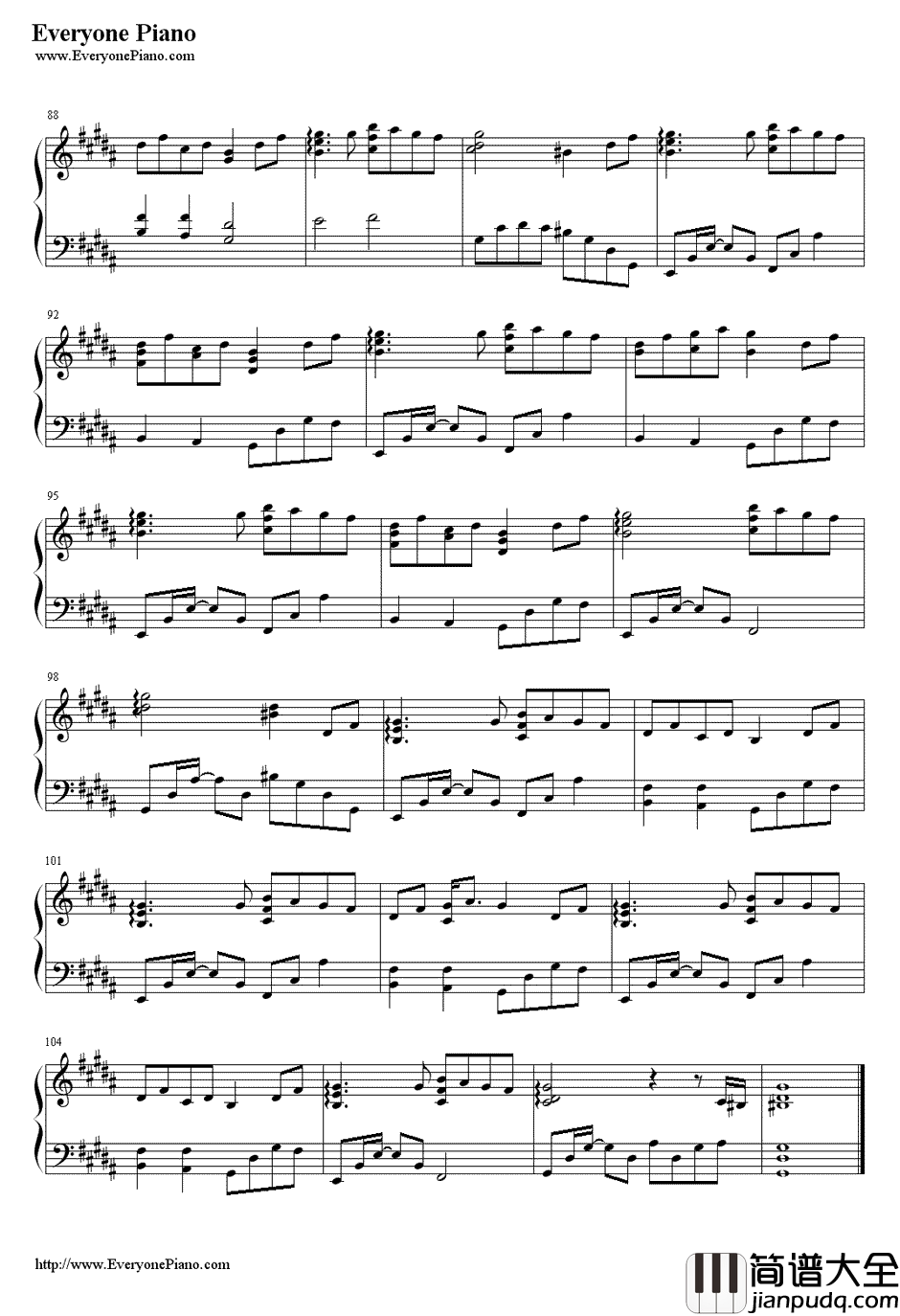 梦的点滴钢琴谱_松隆子