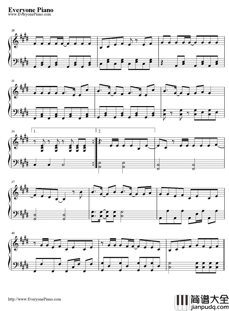 Gee钢琴谱_少女时代