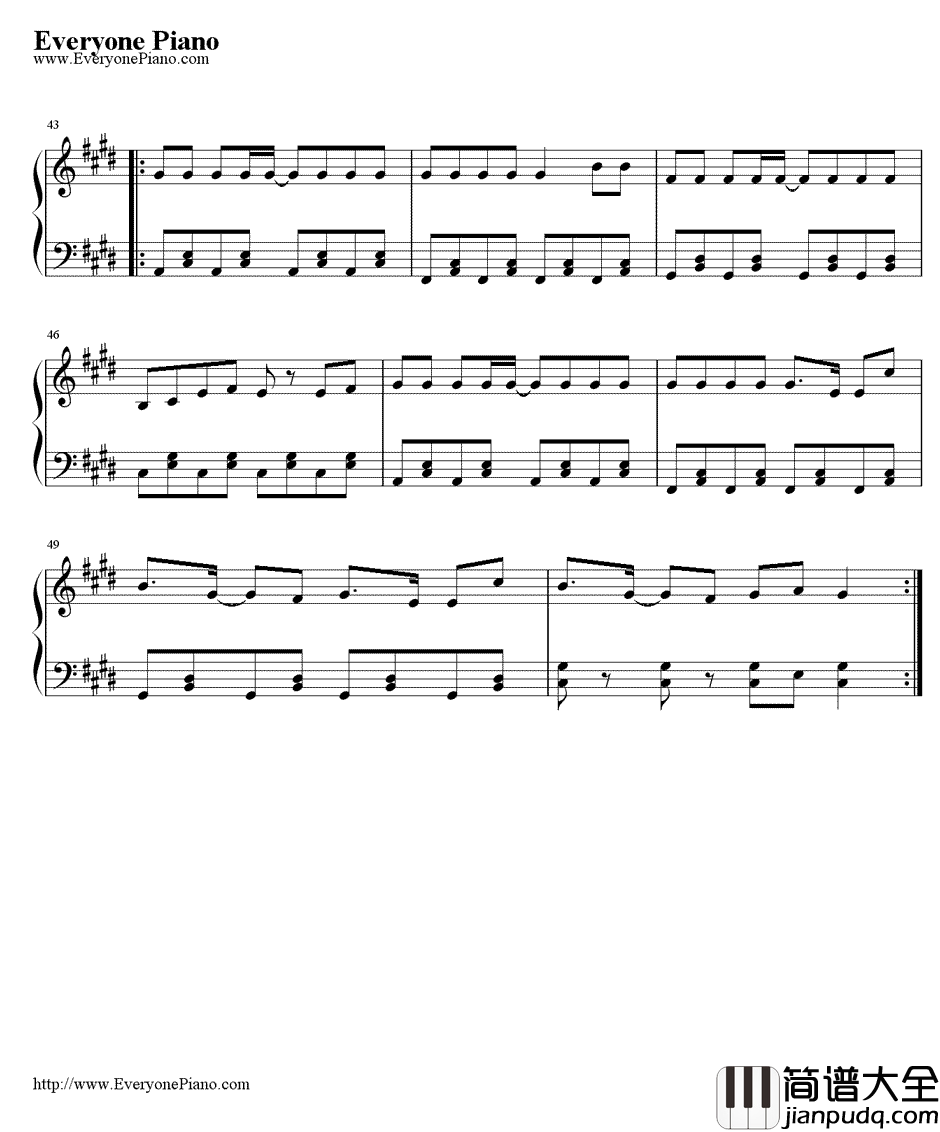 Gee钢琴谱_少女时代