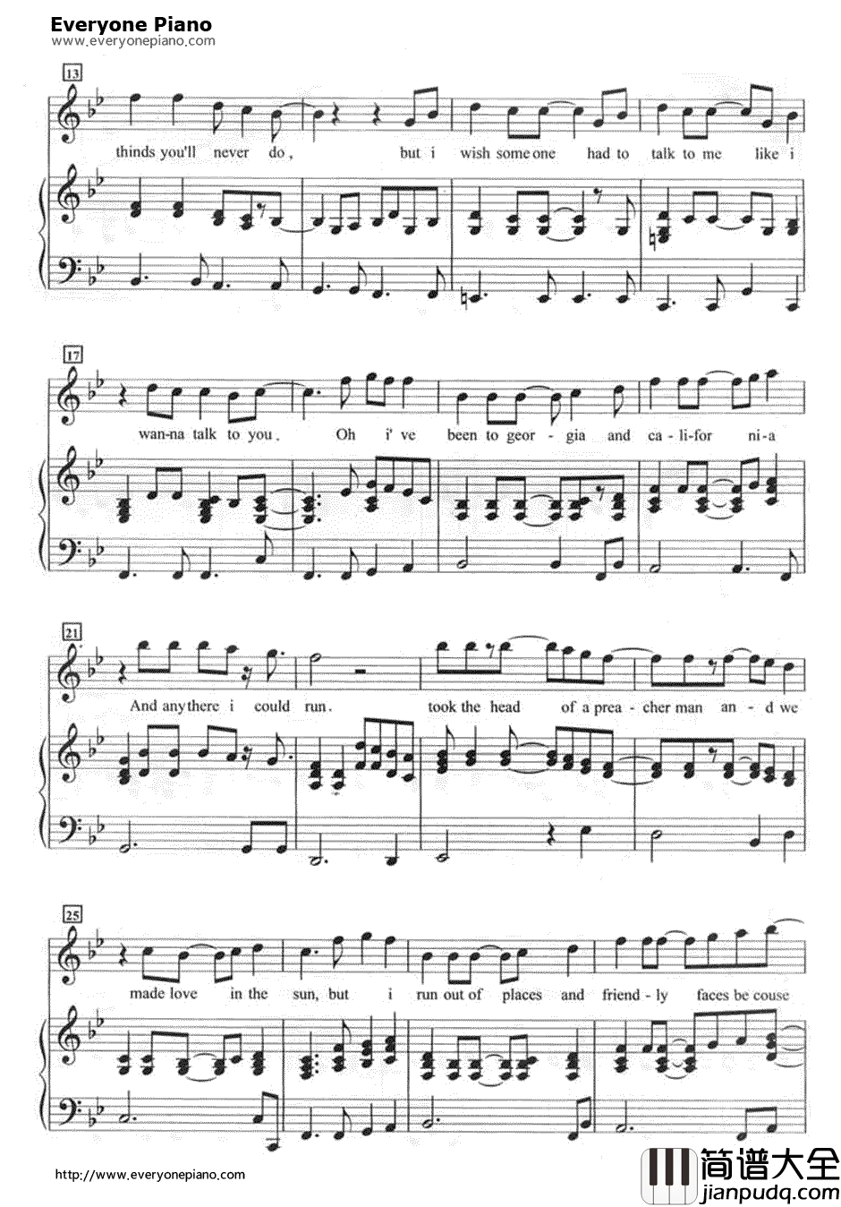 I've_Never_Been_To_Me独奏版钢琴谱_S.H.E