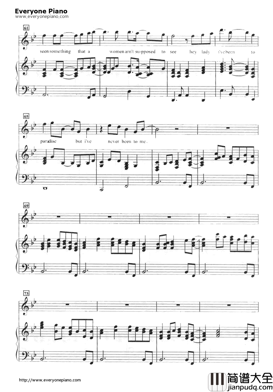 I've_Never_Been_To_Me独奏版钢琴谱_S.H.E