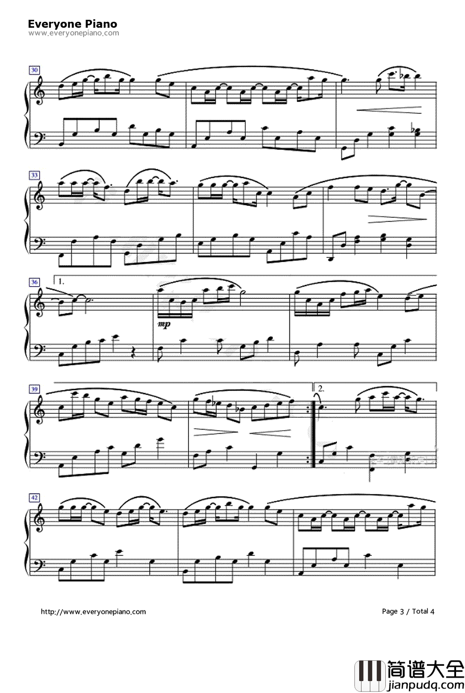 少年维特的烦恼钢琴谱_杨丞琳