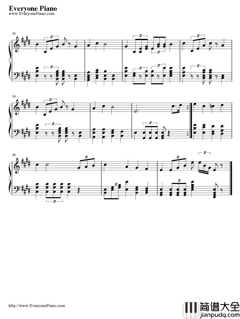 帝丹小学校校歌钢琴谱_名侦探柯南_剧场版_名侦探柯南_插曲