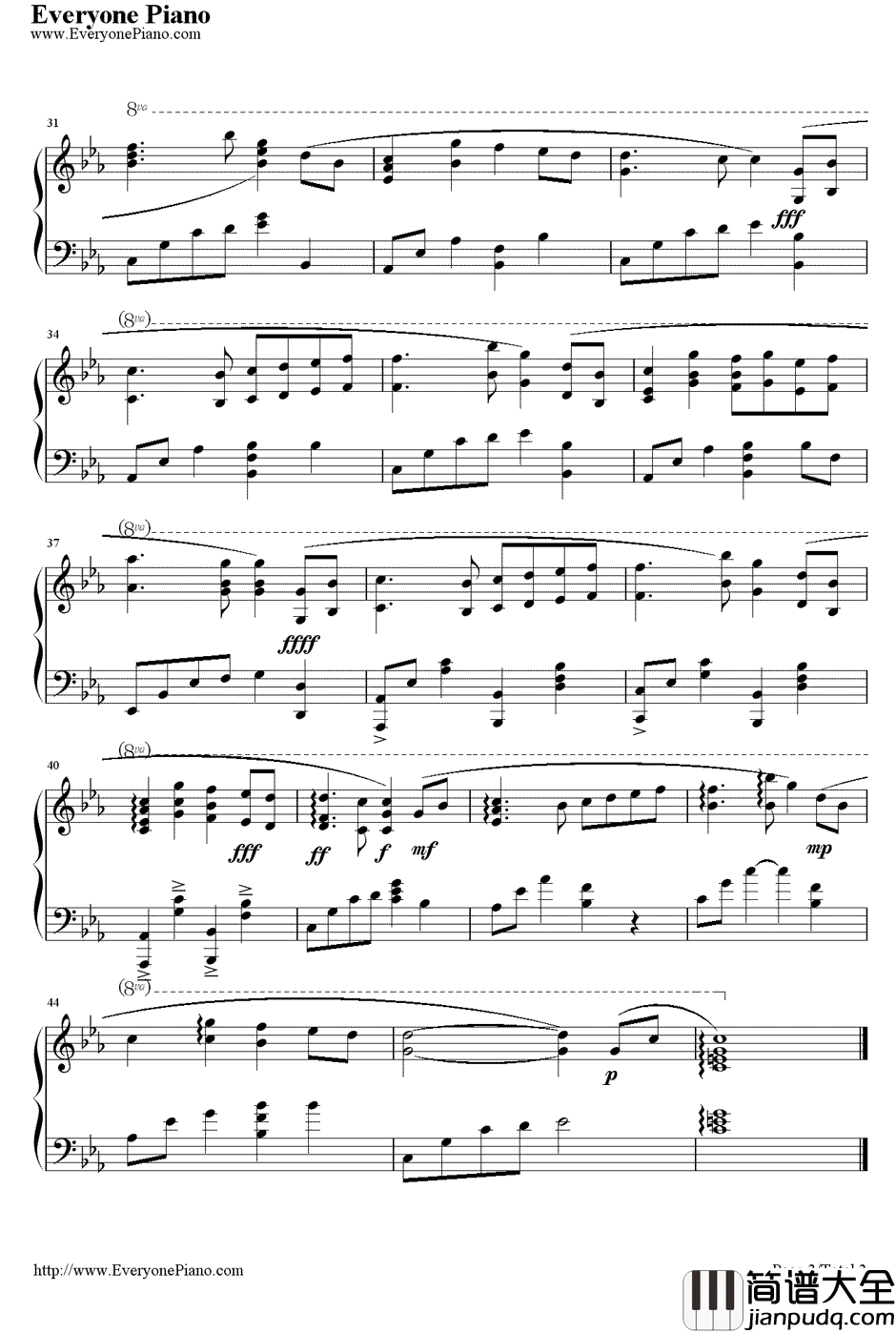 大奥2010男女逆转主题曲钢琴谱_大奥