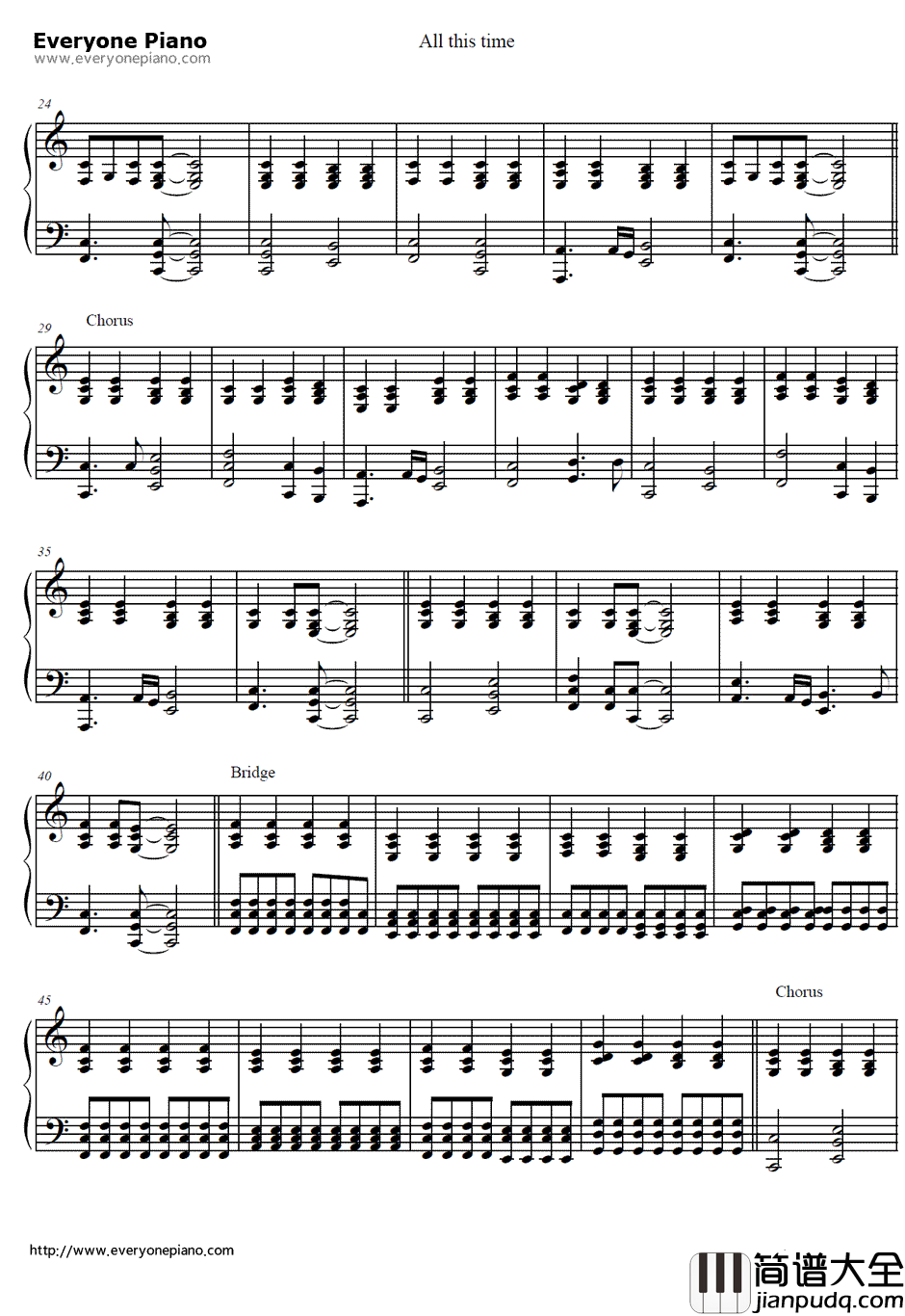 All_This_Time伴奏钢琴谱_One_Republic
