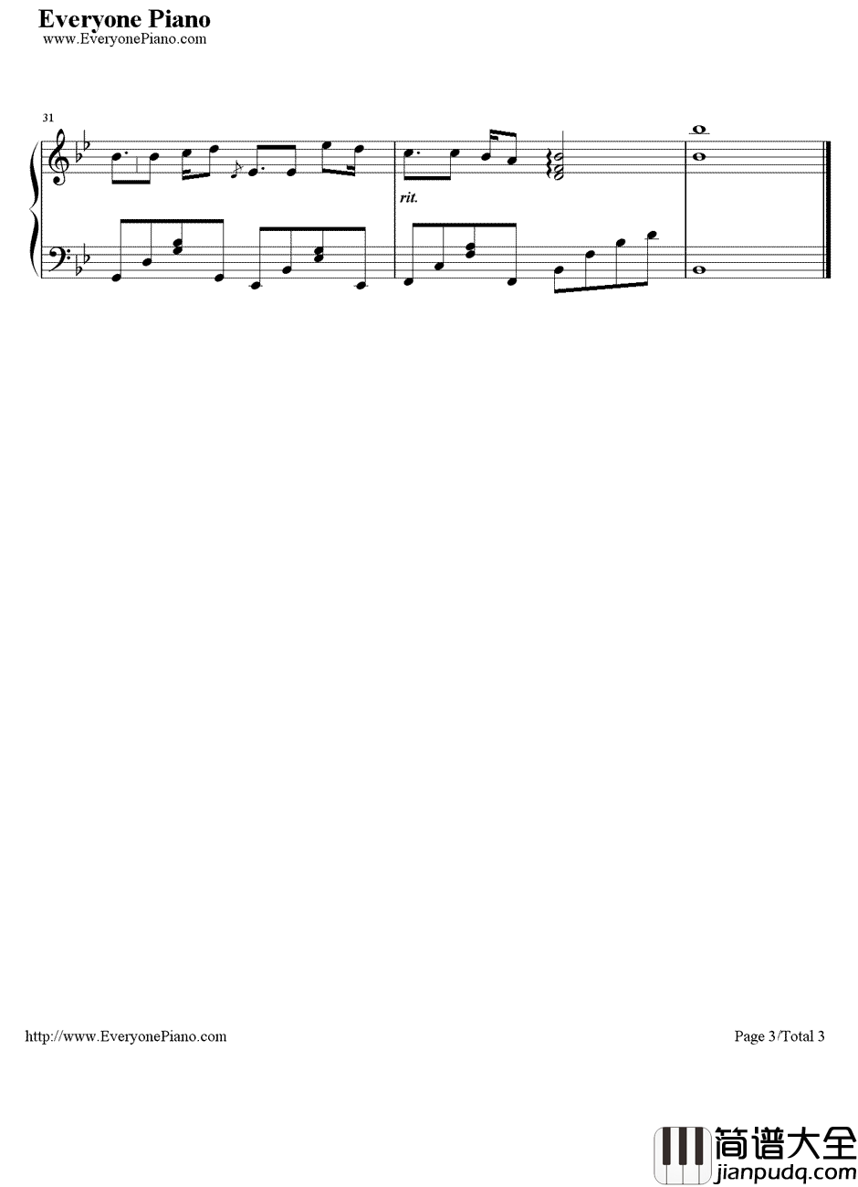 ねぇ钢琴谱_藤田麻衣子_呐_緋色的欠片OP1