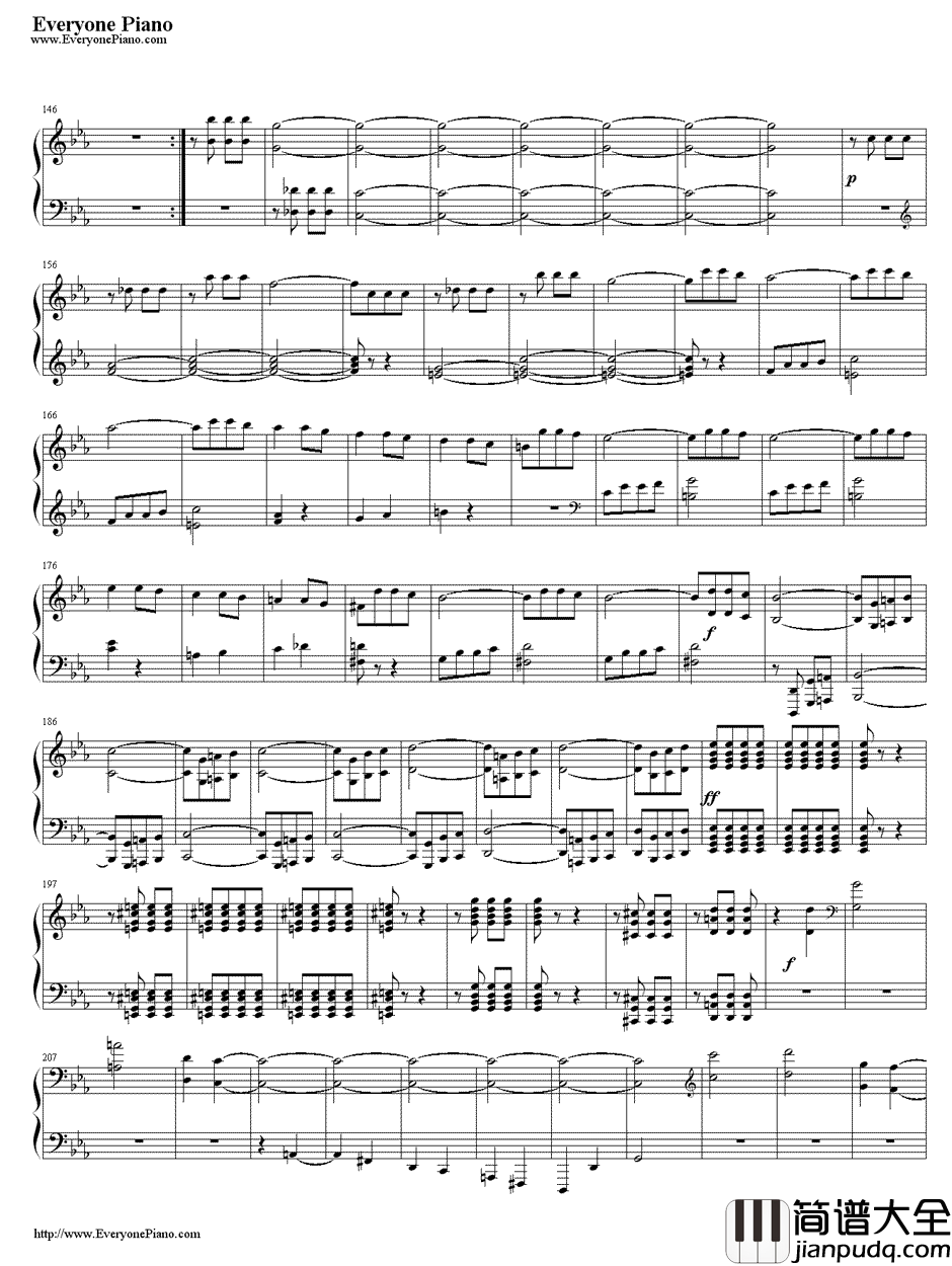 命运交响曲第一乐章钢琴谱_贝多芬