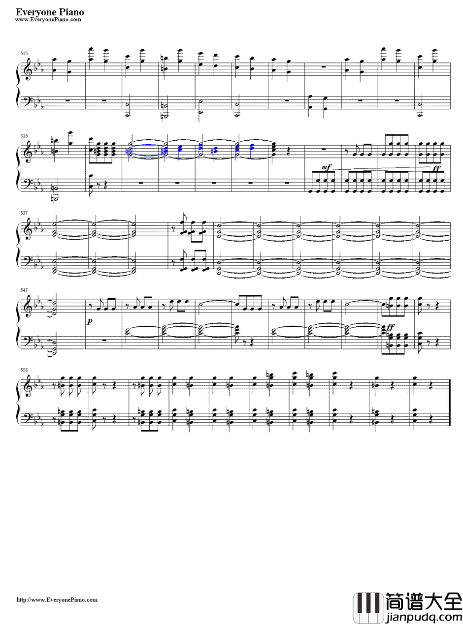 命运交响曲第一乐章钢琴谱_贝多芬