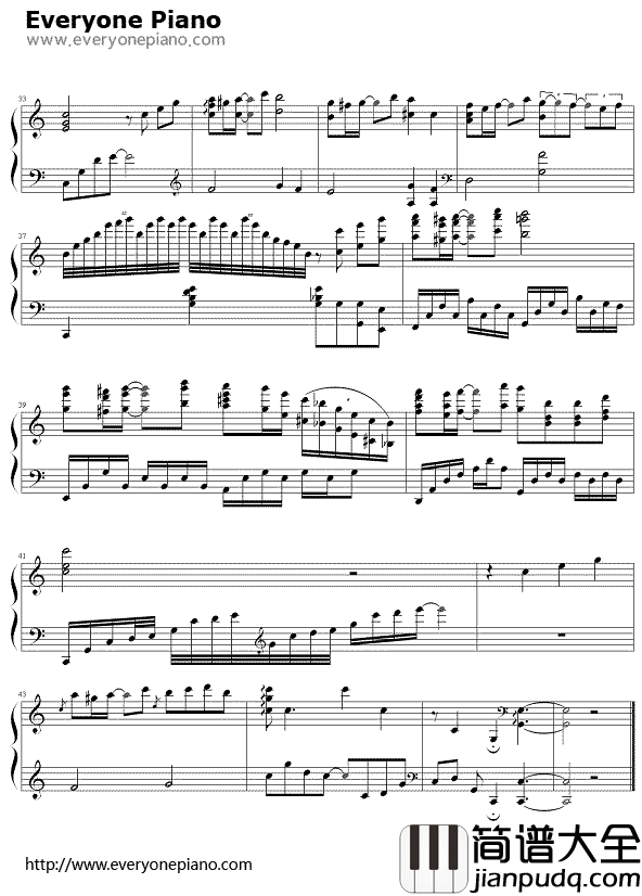 一个人的浪漫钢琴谱_俞灏明