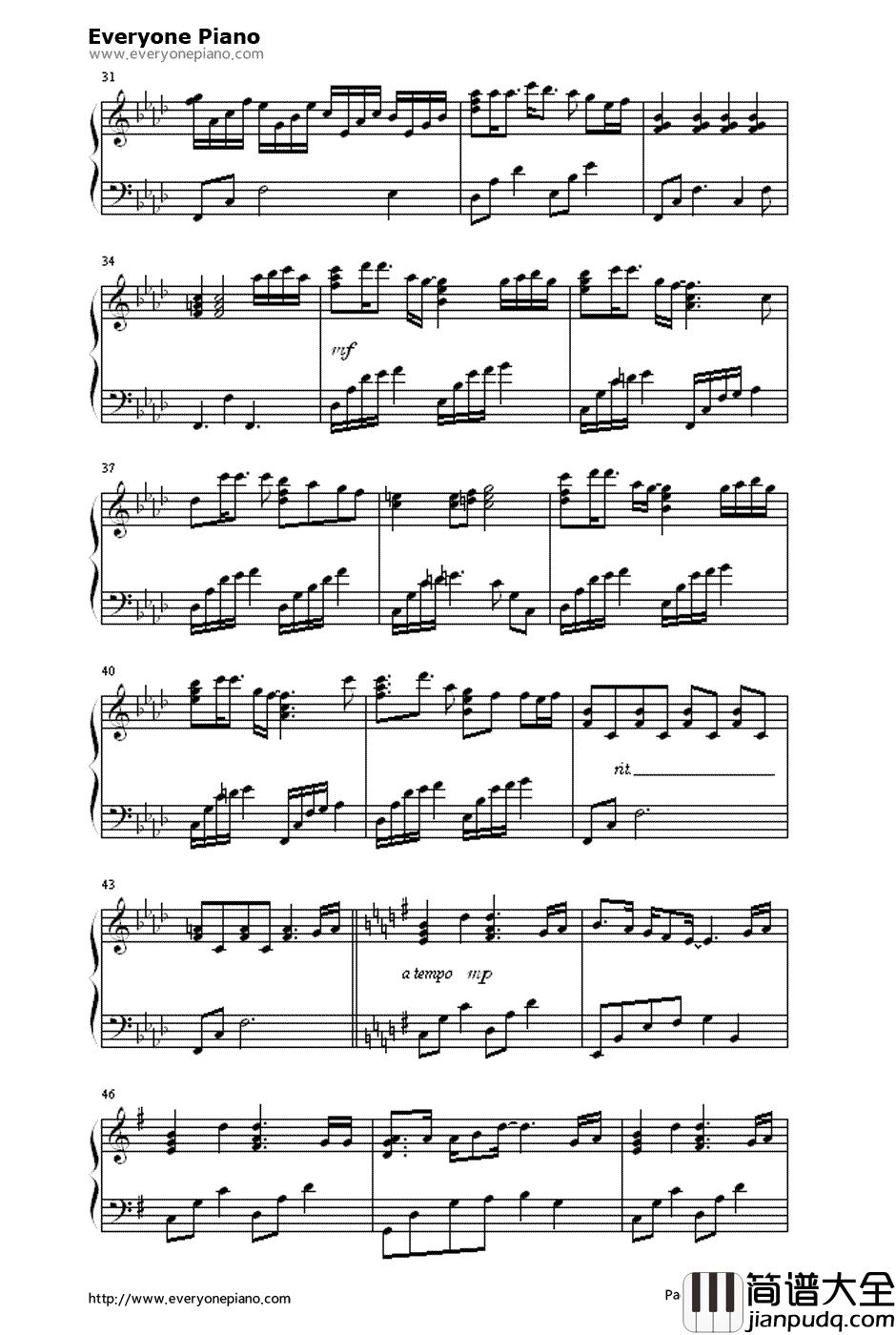 Get_Over钢琴谱_若草恵_Specialmix__棋魂_片头曲