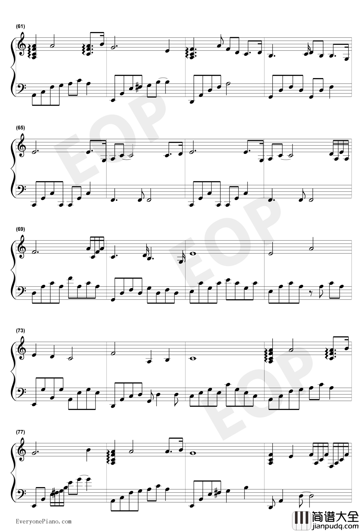 白日梦钢琴谱_The_Daydream