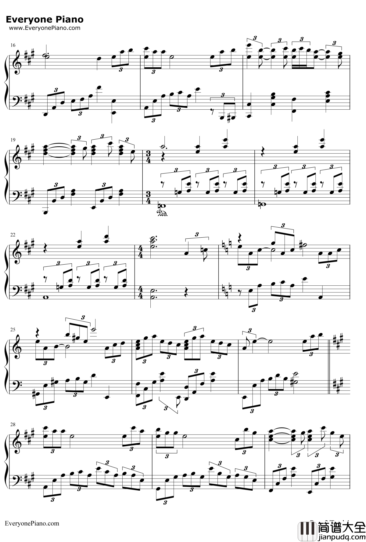 爱钢琴谱_莫文蔚