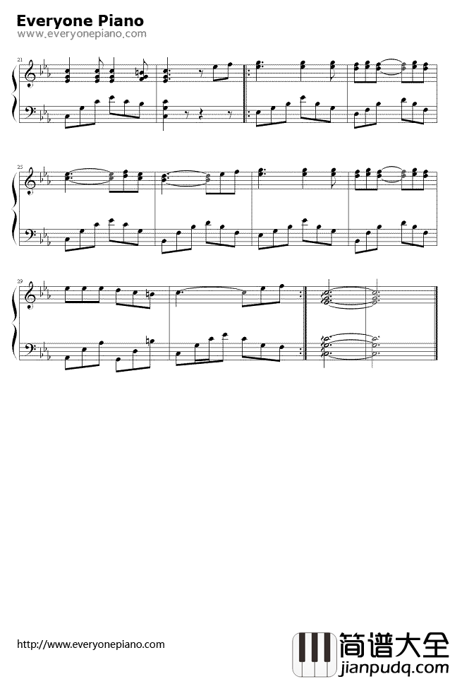 寂寞在唱歌钢琴谱_阿桑