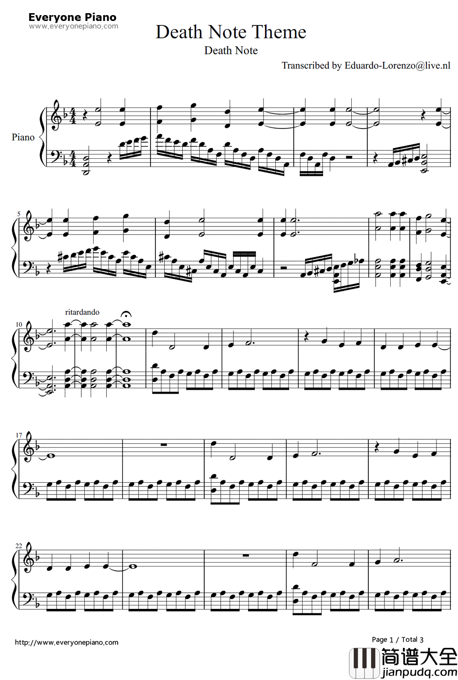 Death_Note_Theme钢琴谱_平野义久__死亡笔记_（DeathNote）插曲