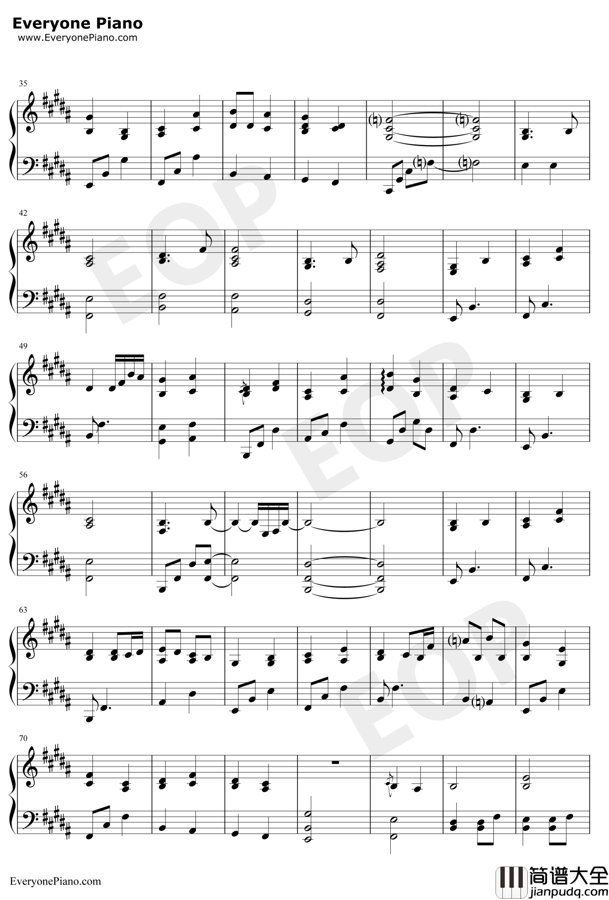 外面的世界钢琴谱_齐秦/莫文蔚