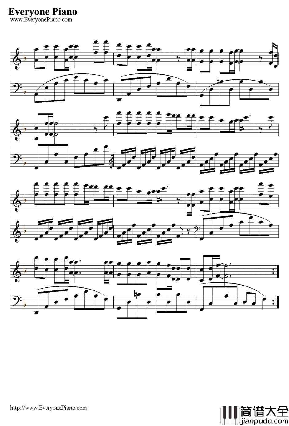 水中花钢琴谱_谭咏麟