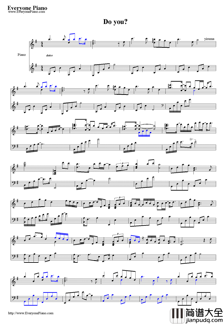 Do_You?钢琴谱_李闰珉Yiruma