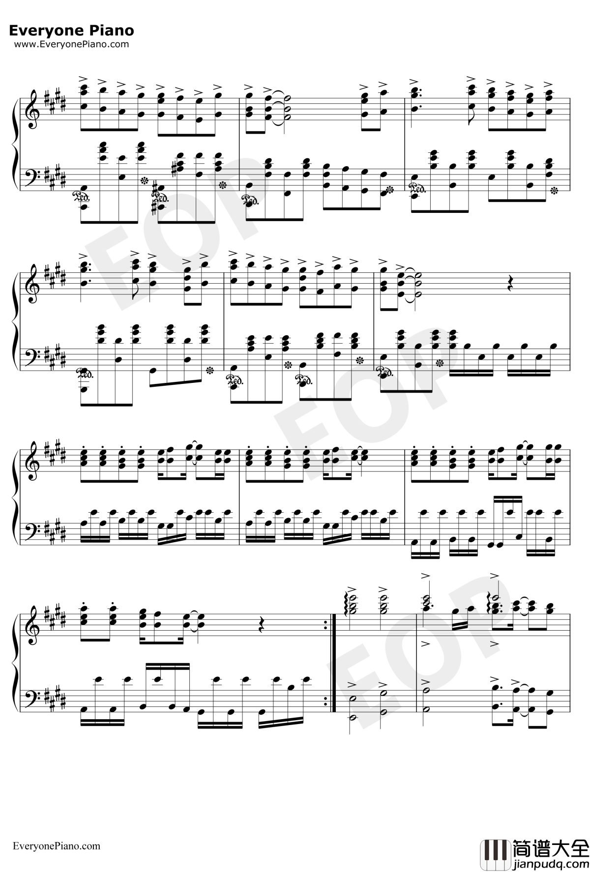 Lost_my_music钢琴谱_平野绫__凉宫春日的忧郁_插入歌