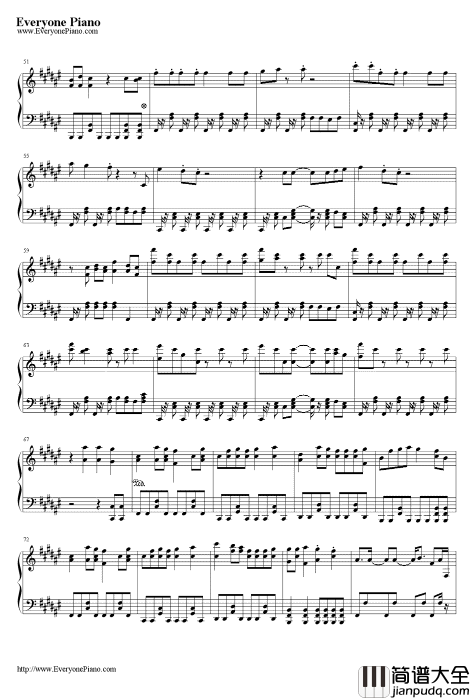 扭腰歌钢琴谱_初音未来