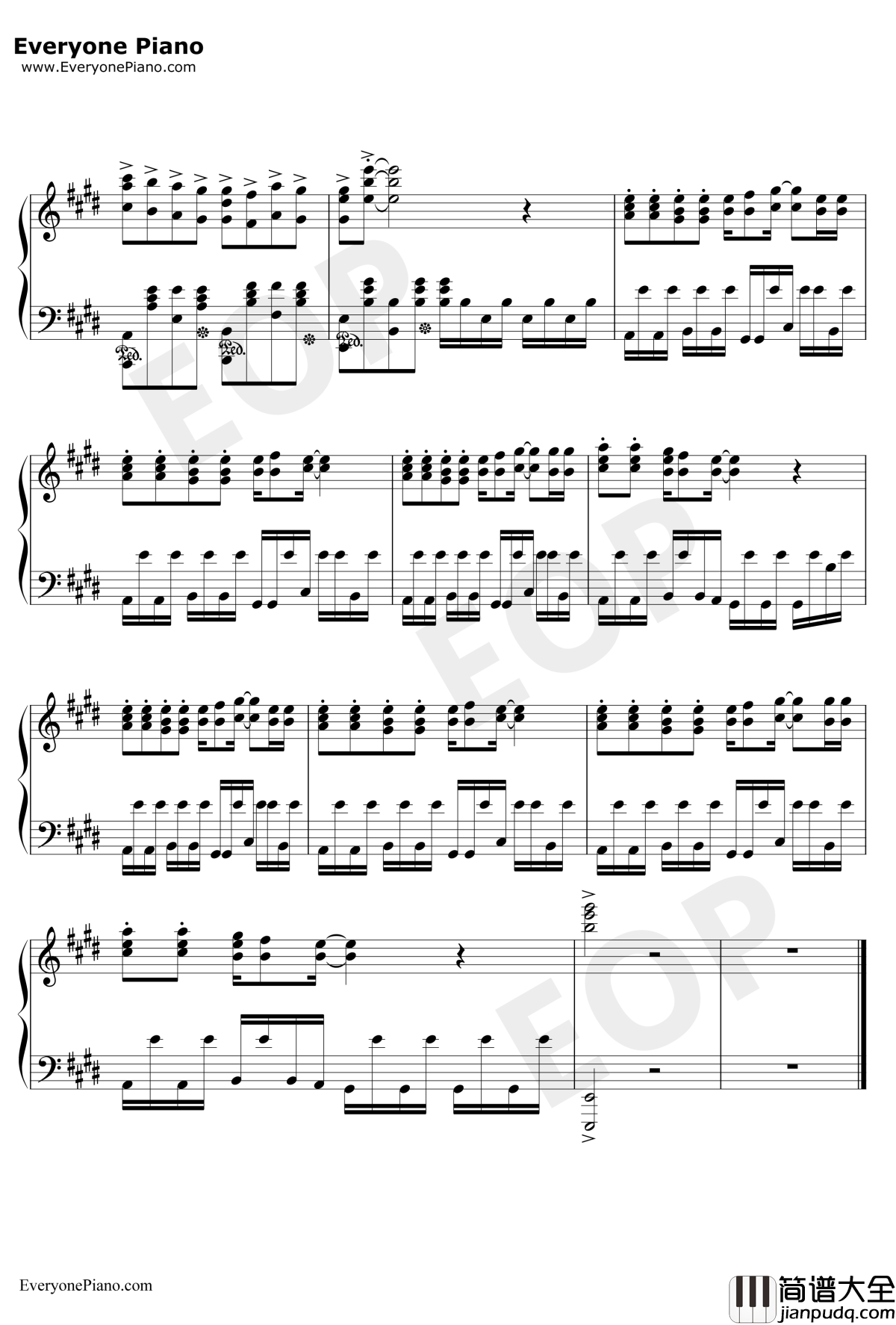 Lost_my_music钢琴谱_平野绫__凉宫春日的忧郁_插入歌